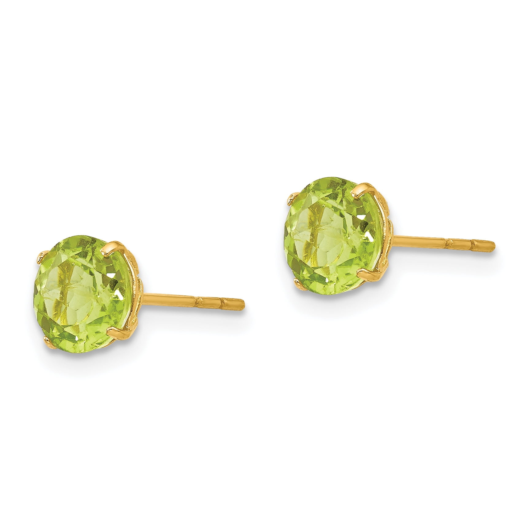 14K Yellow Gold Madi K 6mm Round Peridot Post Earrings