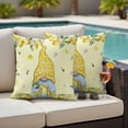 thumbnail image 4 of Yellow Lemon Gnome Outdoor Pillow Covers Pack of 2 Summer Fruit Pink Floral Leaves Waterproof Throw Pillow Covers Decorative Cushion Cases for Patio Garden Tent Balcony Couch 20x20 inch, 4 of 9