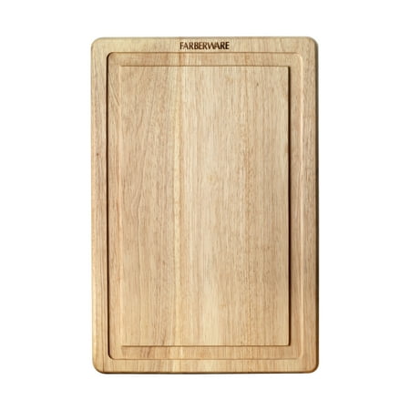Wood Hardwood Cutting Board - Farberware 12 Inch by 18 Inch Hardwood Drip Trench Cutting Board