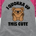 thumbnail image 3 of Instant Message - I Quokka Up This Cute - Toddler & Youth Girls Raglan Graphic T-Shirt, 3 of 6