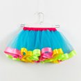 thumbnail image 5 of Fesfesfes Toddler Baby Kids Girls Puffy Skirt Cute Rainbow Tutu Skirts Princess Pettiskirt Multi-color Skirt Bow Hairpin Set, 5 of 7
