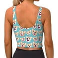 thumbnail image 3 of Lsque Cute Corgi Head Printed Women'S Sports Bra, Compression, Moisture Wicking, High-Impact Sports Bra For Women,Supportive sports bra-Small, 3 of 9