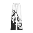 thumbnail image 3 of QATAINLAV Capri Pants for Women, Womens Capri Pants High Waist Drawstring Linen Pants Summer Comfy Wide Leg Cropped Trousers Trendy Floral Print Straight Pants, Blusas de Mujer, Multicolor, L, 3 of 5