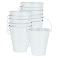 thumbnail image 1 of Paquete de 12 Cubos de Metal Pequeños con Asa, Cubos Galvanizados de 12x13cm, Pequeños Cubos de Metal con Asa [Blanco], 1 of 1