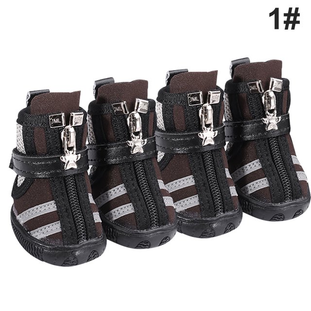 Greeniant Zapatos para mascotas Botas deportivas para interiores Malla Transpirable Clásico Algodón Cremallera Calzado para mascotas Ropa para mascotas marrón uno Greeniant PT000055-16B