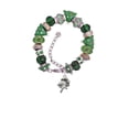 thumbnail image 2 of Silvertone Knight - Mascot Green Christmas Bead Bracelet, 2 of 4