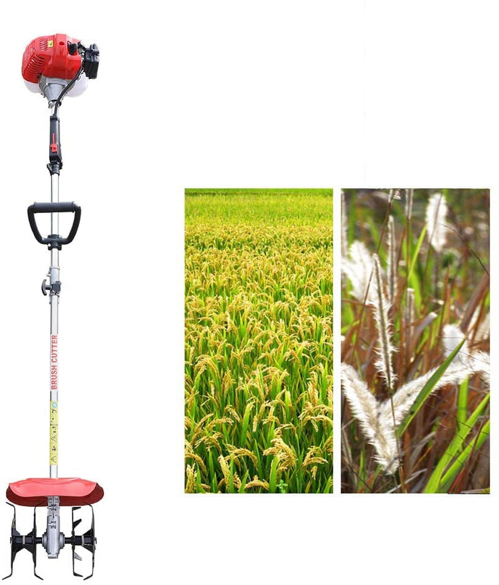 Fetcoi, Electric Garden Weed Tiller  Machine Digging Weed Removal Soil Cultivation 42.7CC 2 Stroke Gasoline Engine Motor
