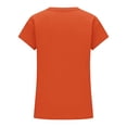thumbnail image 4 of Teylalorva Girls Short Sleeve T-Shirt, Soft Casual Fashion Pleated Crewneck Summer Kids Tees Orange Size 6, 4 of 5