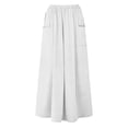 thumbnail image 7 of Gamivast Women's Skirt Pants High Waisted Elastic Waist Side Pockets Wide Leg Flowy Skirt Elegant Boho Trendy Casual Beach Vacation Travel Midi Skirt, 7 of 7