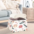 thumbnail image 3 of Yayeee Collapsible Cube Storage Bin with Lid Fabric Closet Decorative Basket with Handles, Beige Christmas Candy Canes, 3 of 7