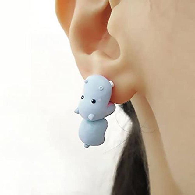 Lindo Animal Bite Pendiente Moda 3D Animal Arcilla Pendientes Simple Hecho A Mano Polímero Animal Stud Pendientes Para Niñas Mujeres matsuzay AP007556-02