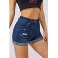 thumbnail image 6 of Alove Women's Ripped Denim Jean Shorts High Waisted Stretchy Folded Hem Short Jeans, 6 of 7