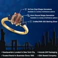thumbnail image 2 of Gem Stone King 18K Yellow Gold Plated Silver Red Tiger Eye and Blue Sapphire Engagement Ring for Women | 2.20 Cttw | Oval 9X7MM | Gemstone Birthstone | Size 8, 2 of 6
