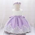 thumbnail image 2 of Robes pour Filles Robe en Dentelle pour Bébé Fille pour Concours et Baptême Robe à Nœud Robes à Fleurs Robe Tutu pour Mariage et Baptême Tenue de Premier Anniversaire, 2 of 8
