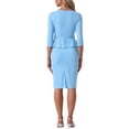 thumbnail image 3 of INSPIRE CHIC Vestido Lápiz Vintage para Mujeres con Mangas 3/4 Midi Bodycon Peplum Vestidos Sheath M Azul Cielo, 3 of 6