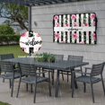thumbnail image 6 of Outdoor TV Cover 52x30x4.5in, Welcome Words Pink Flowers Weatherproof TV Screen Protector with Zipper, Country Black Line Outside Television Cover Fits Up to 52-55", 6 of 9