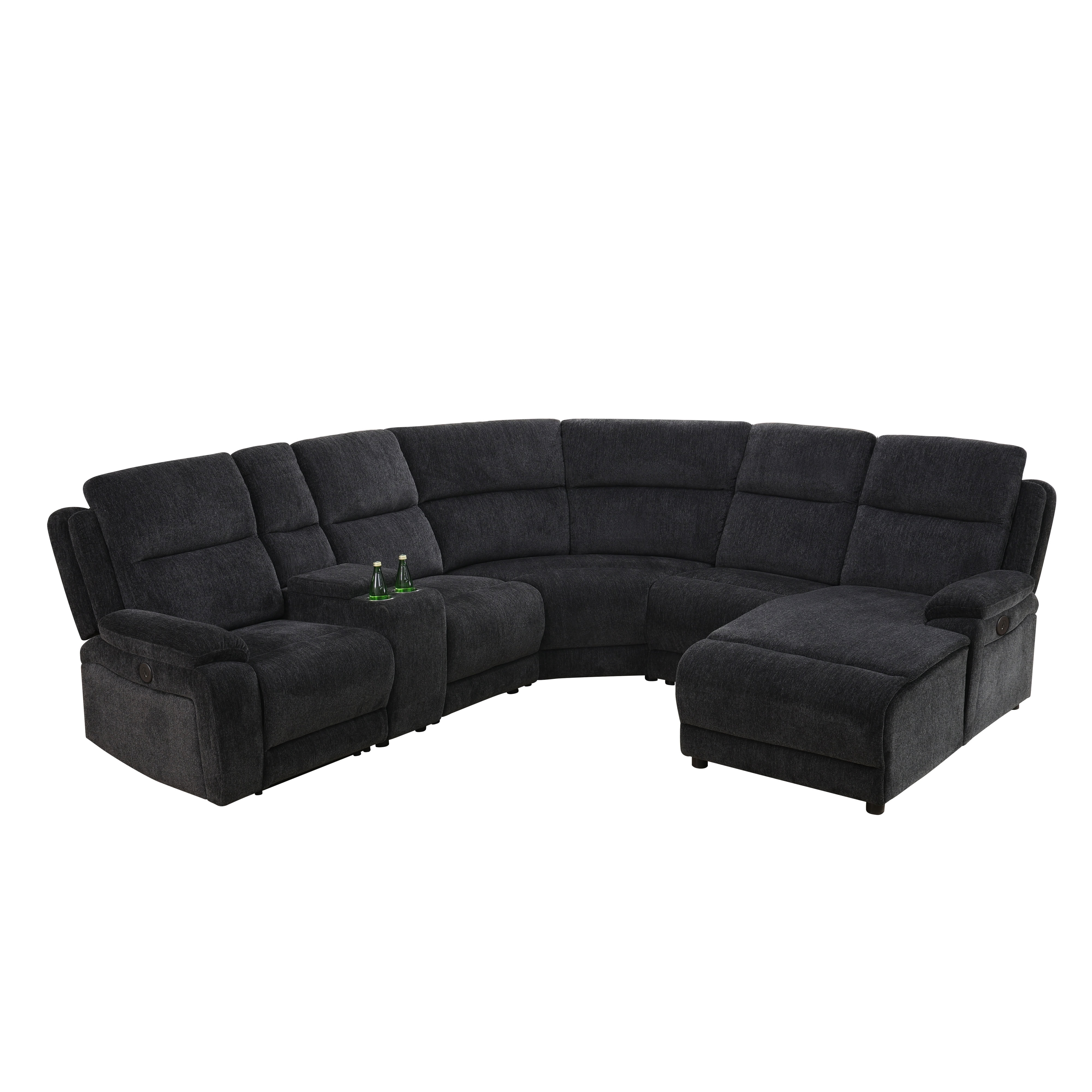 MAYEERTY Power Reclining Modular L-Shaped Sectional Sofa with USB & Storage, Plush Fabric for Living Room