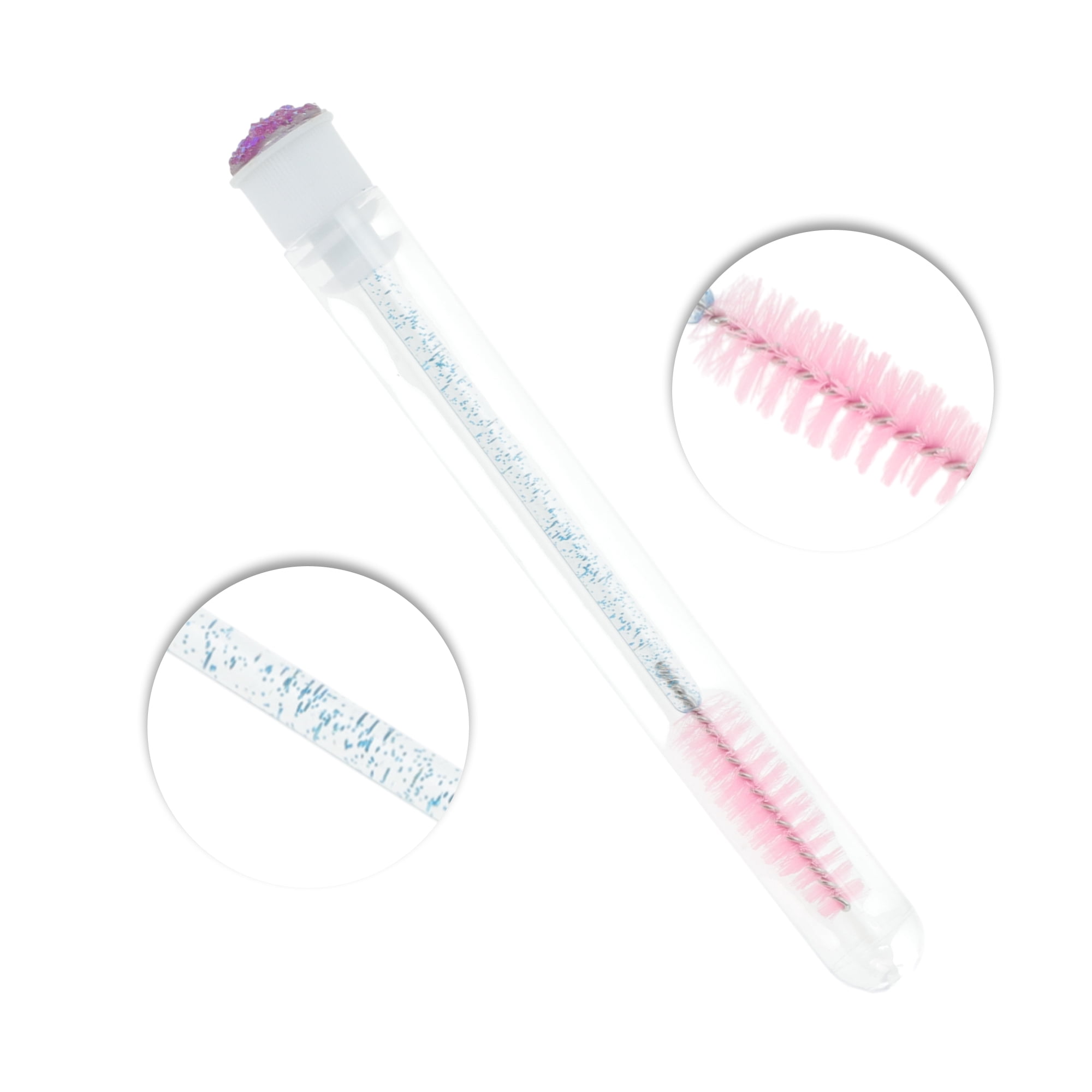 Unique Bargains 1 Pc Soft Reusable Eyelash Brush for Vacation in Tube Light Purple