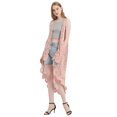 thumbnail image 4 of Women's Crochet Long Vest Boho Sleeveless Kimono Cardigan Swimwear Cover up, Mauve, One Size, 4 of 6