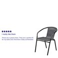thumbnail image 4 of Flash Furniture 2 Pack Gray Rattan Indoor-Outdoor Restaurant Stack Chair, 4 of 5