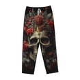 thumbnail image 4 of Daiia Classical Rose Crown Skull Women's Sleep Pant with Pockets and Drawstring,Pajama Pants-Medium, 4 of 9