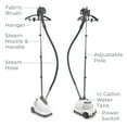 thumbnail image 6 of Pure Enrichment PureSteam XL Standing Steamer with Garment Hanger - Heats in 45 Seconds, 1 Hour Continuous Steam;  Professional Wrinkle Remover,  Easy-Roll Wheels, Garment Hanger, & Fabric Brush, 6 of 8
