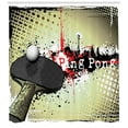 thumbnail image 3 of Ambesonne Sports Shower Curtain, Ping Pong Ball and Racket, 69"Wx70"L, Pale Green Multicolor, 3 of 3