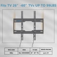 thumbnail image 4 of USX STAR Soporte de pared fijo para TV para la mayoría de televisores de 26 a 60 pulgadas, soporte de TV de perfil bajo con bloqueo de liberación rápida, soporte de TV de montaje en pared ultra delgad, 4 of 5