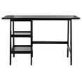 thumbnail image 4 of SAFAVIEH Sofara Solid Writing Desk w/ 2 Shelves, Matte Black, 4 of 11