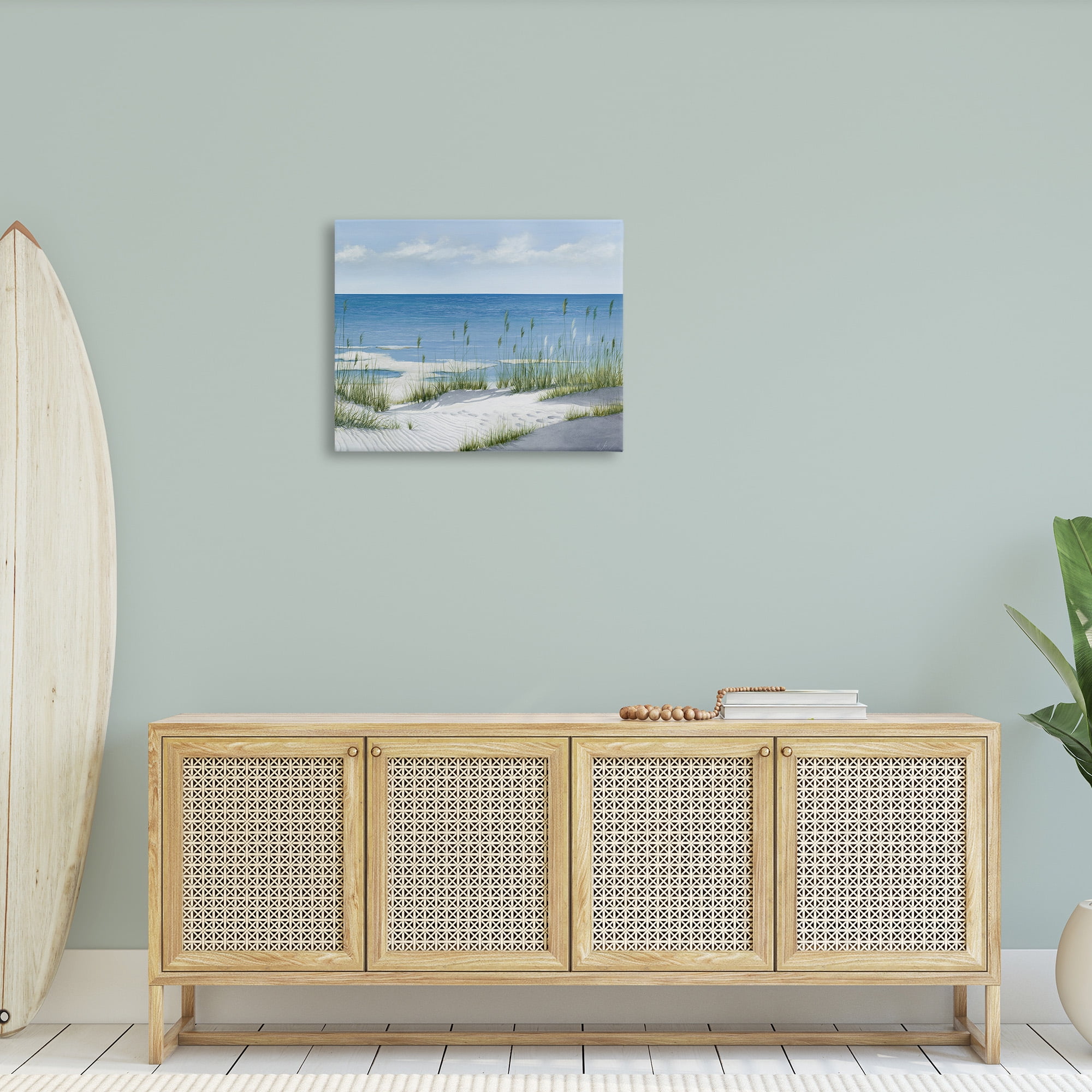 Stupell Industries Beach with White Sand Landscape Painting Gallery Wrapped Canvas Art Print Wall Art, 30 x 24