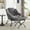 Grey + Steel + Cotton, variant on Lazy Chair with Ottoman, Modern Lounge Accent Chair with Armrests and a Side Pocket, Leisure Upholstered Sofa Chair Reading Chair with Footrest for Small Space, Corner Chair