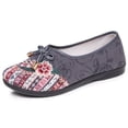 thumbnail image 4 of Floral Embroidered Dress Shoes for Women Comfortable Wide Toe Box Loafers Lightweight Canvas Casual Mary Jane Ballet Flat Gray Size 9, 4 of 6