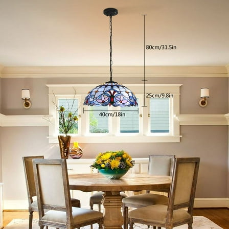Classic Stained Glass Shade Pendant Light Ceiling Lamp Fixture