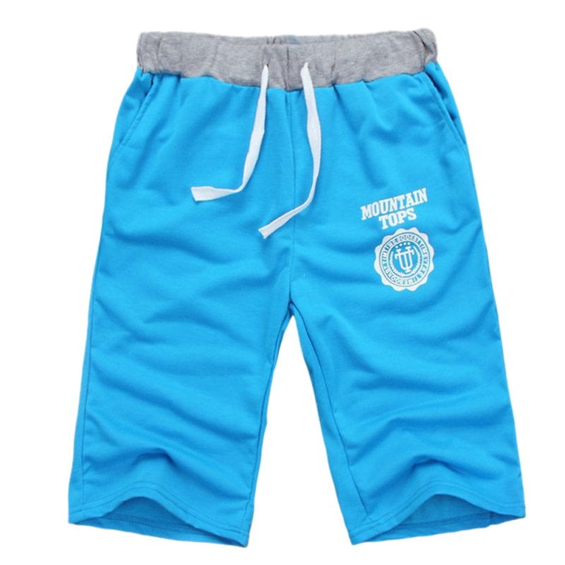 Men Slim Trousers Casual Jogger Sweatpants Fitness Workout Cotton Short Pants