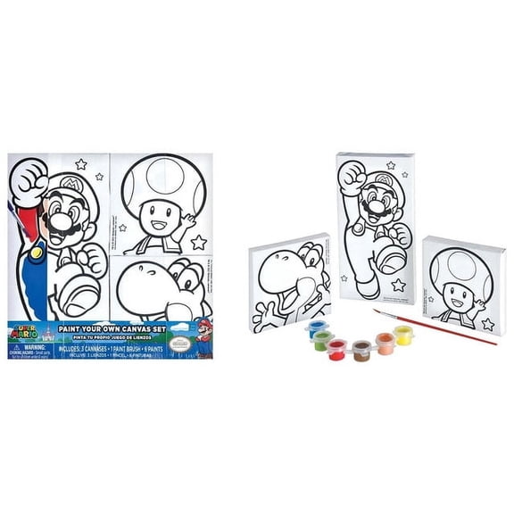 Super Mario Bros Paint Your Own Canvas Set
