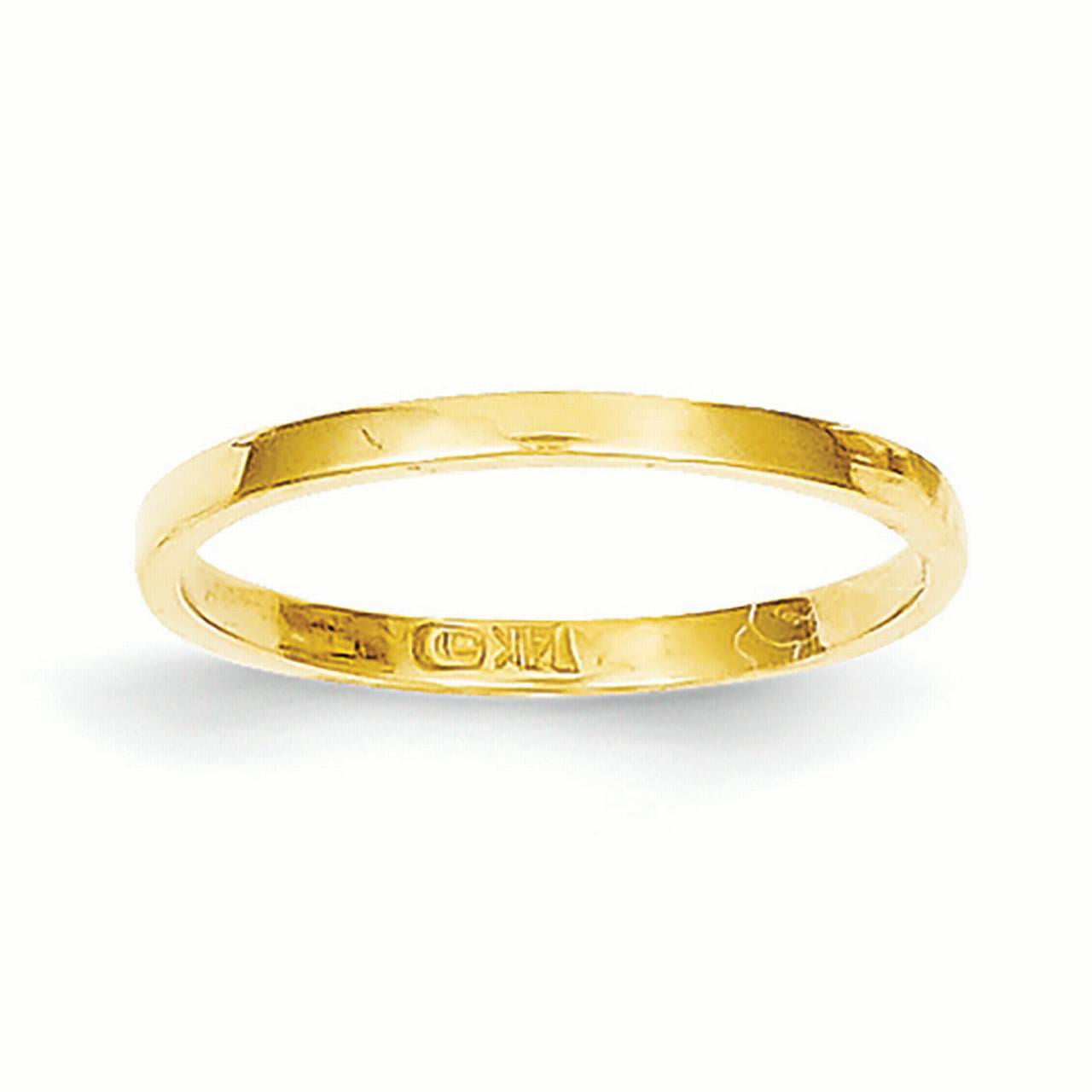 14K Yellow Gold Baby and Children Band Ring, Size 3 - Walmart.com