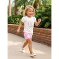 thumbnail image 5 of BemeyourBBs Kids Toddler Baby Girls Summer Clothes Infant Baby Girl Princess Castle Outfit Puff Short Sleeve Crew Neck Embroidery Flower Castle T-shirt With Plaid Shorts Set Summer Outfit, 5 of 9