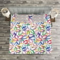 thumbnail image 3 of Ambesonne Floral Quilted Bedspread Set 3 Pcs, Colorful Flower Petals, Queen Size, Multicolor, 3 of 3