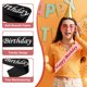 thumbnail image 3 of Banda de Cumpleaños para Niñas Uxcell, Banda de Cumpleaños para Mujeres, Banda de Reina de Satén, Decoraciones de Fiesta para Regalos y Favores de Fiesta Negra, 3 of 6
