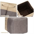 thumbnail image 4 of Sea Team 3-Pack Cubic Storage Basket Set, Storage Cube Organizer, Clothes Toys Bin, 11 x 11 x 11 Inches, Big Square Canvas Fabric Collapsible Shelf Box with Handles, Grey & Beige, 4 of 6