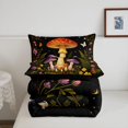 thumbnail image 5 of Homewish Cute Plant Mushrooms Twin Comforter Sets,Dreamy Floral Butterfly Stars Bedding Set,Black Reversible,2pcs,1 Comforter and 1 Pillowcase, 5 of 7