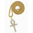 thumbnail image 2 of 14K Gold Plated Iced Out CZ Lab Diamond Ankh Cross Egyptian Pendant, 2 of 3