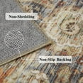 thumbnail image 5 of Tzou Area Rug 5x7 Vintage Retro Rug Indoor Door Mat Non Slip Carpet for Living Room Bedroom, Bronze, 5 of 7