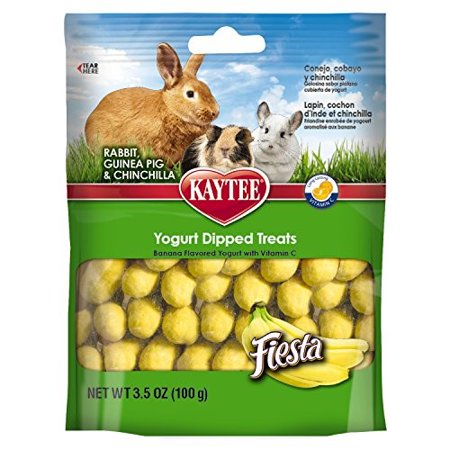 Kaytee Forti Diet Guinea Pig - Kaytee Fiesta Banana Flavored Yogurt Dipped Rabbit, Guinea Pig & Chinchilla Treats, 3.5 oz. bag