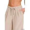 thumbnail image 4 of Zenana Women’s Woven Airflow Drawstring Elastic Waistband Wide-Leg Pants, 4 of 7