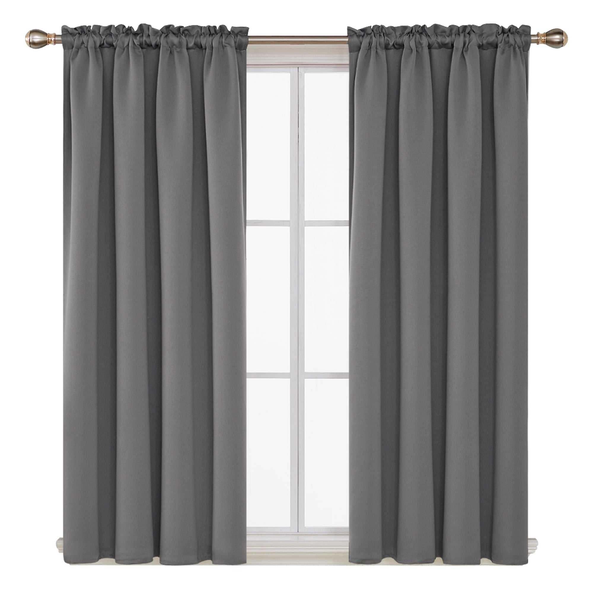 Deconovo Gray Blackout Curtains Room Darkening Curtains Black Out