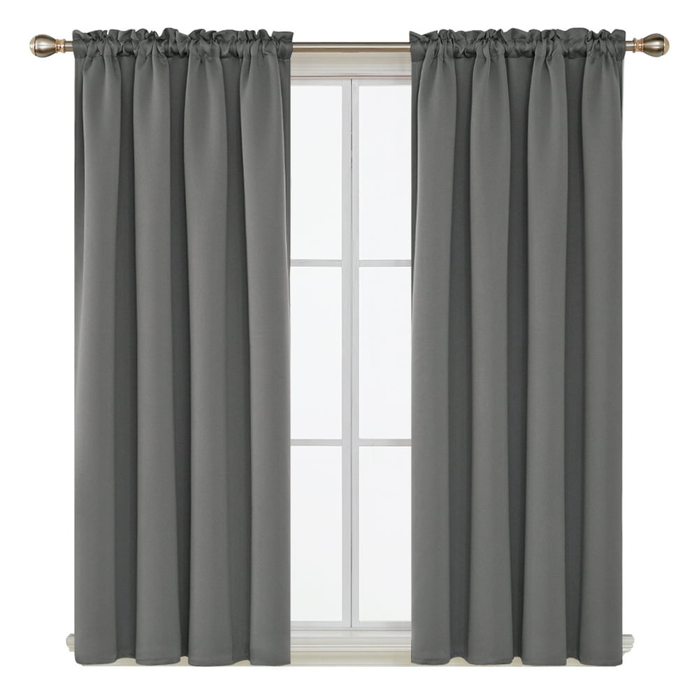Deconovo Grey Blackout Curtains Room Darkening Curtains Blackout Window
