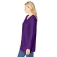 thumbnail image 3 of Woman Within Plus Size Perfect Long-Sleeve V-Neck Tunic, 3 of 6