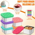 thumbnail image 3 of FKSZLL 6Pcs Stainless Steel Snack Container 60/180 ml Portable Small Metal Sauce Container with Silicone Lid Leakproof Food Condiment Box Dishwasher Safe for Picnic, 3 of 10