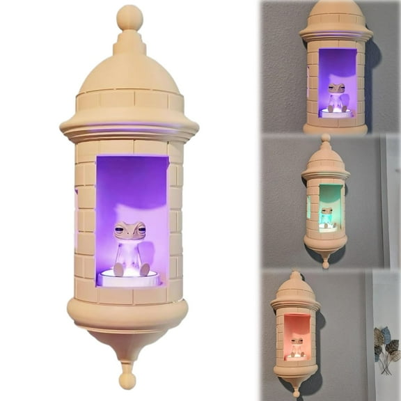 Wall Nightlight - Wall Coqui Lamp Handmade Décor, Warm Ambient Lighting WithFrog Design, Souvenir, Bedroom Living Room Night Light, Holiday Housewarming Birthday Gift Halloween Decorations